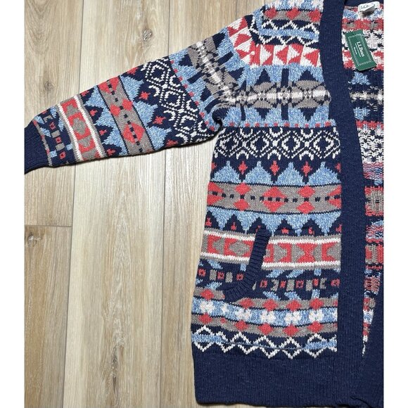 NWT LL Bean Cotton Ragg Open Cardigan Sweater - Women Size Large Petite - Picture 6 of 16
